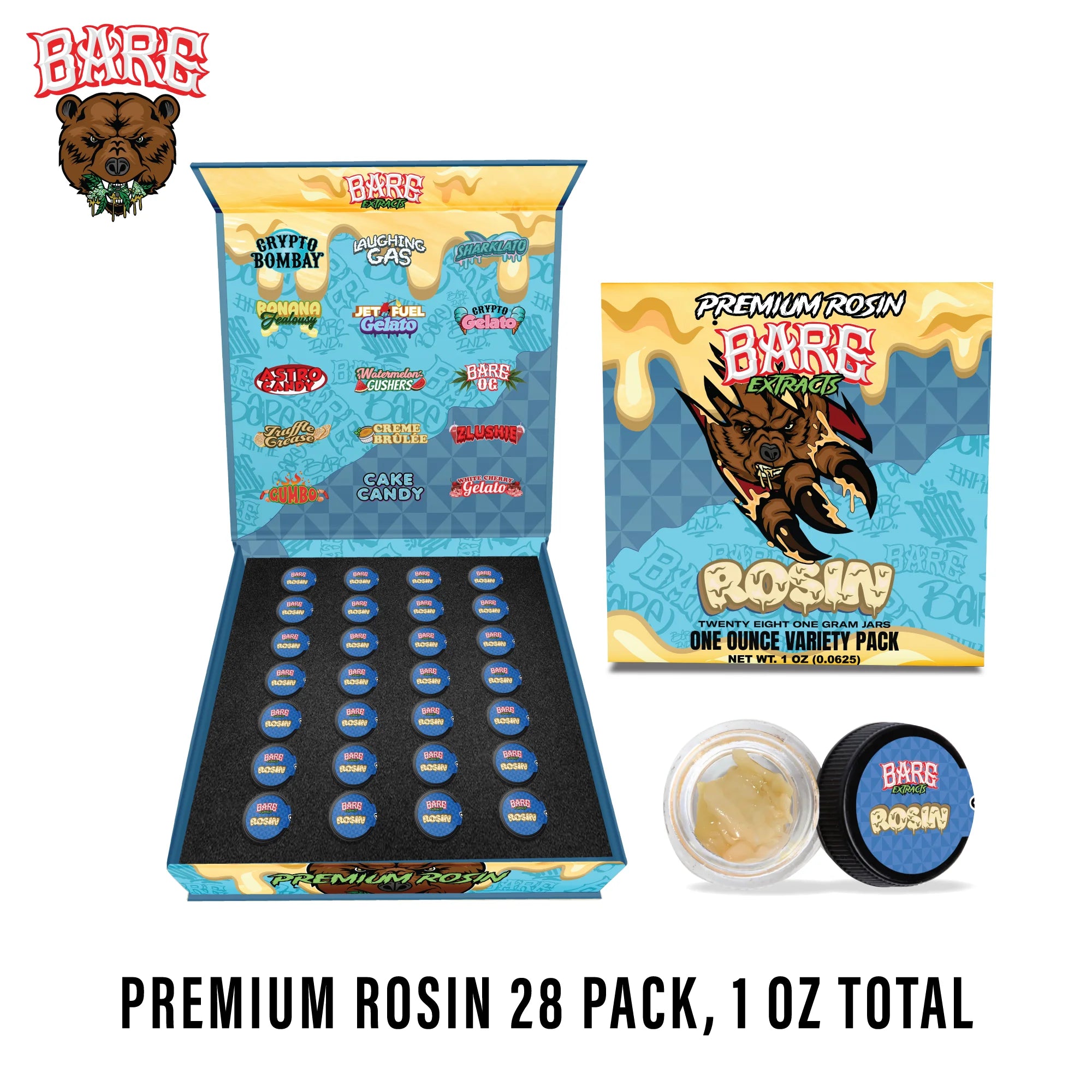 BARE ROSIN 28 PACK 1 Oz TOTAL